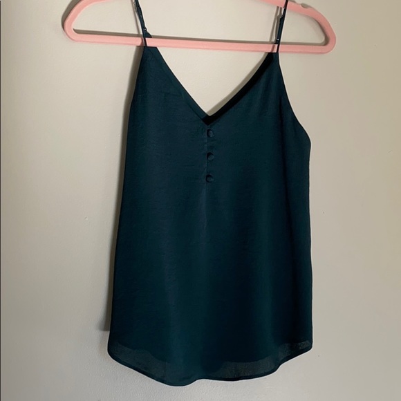Express Tops - Express Button Front Downtown Cami - Hunter Green